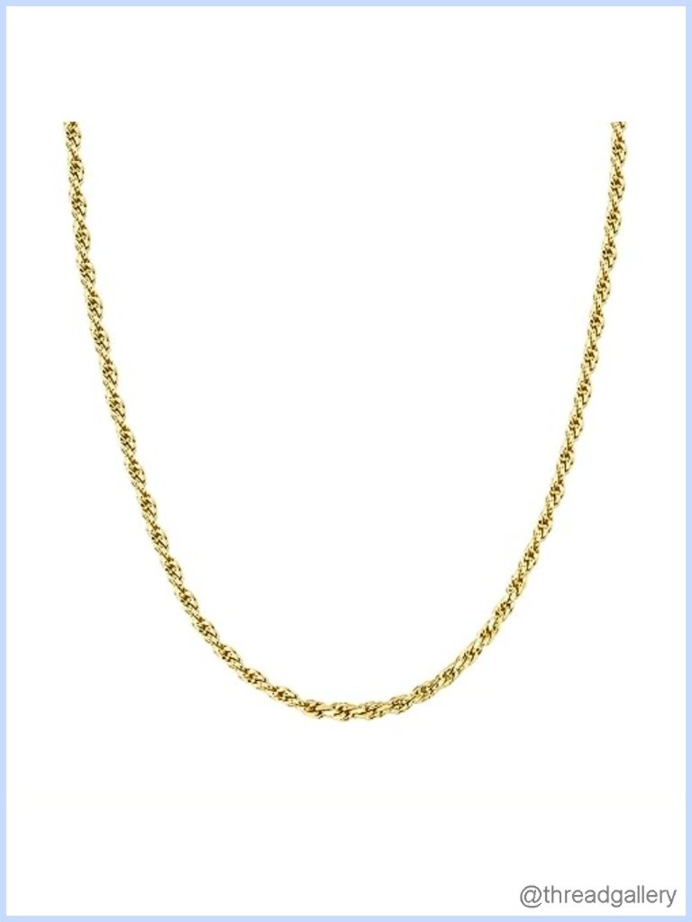 14K Gold Plated Link Chain Necklace 16in Layering Rope Chain